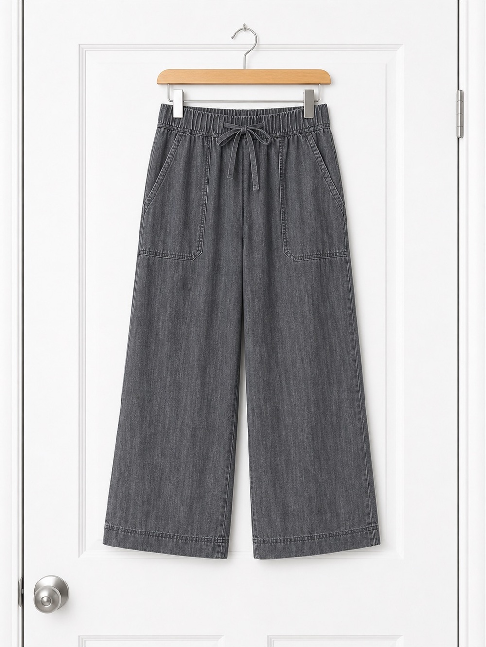 Splendid Gray Wide-Leg Cropped Pants Sz XL